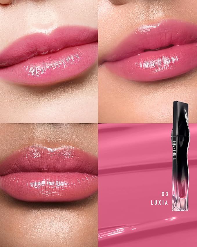 Stellar Dust Lip Stain 03, Waterproof Transfer-Proof Lip Gloss, Cool Tone Pink Tinted Glossy Finish, High-Pigment Vibrant Color, Hydrating Lightweight Long-Lasting Lip Makeup for Women