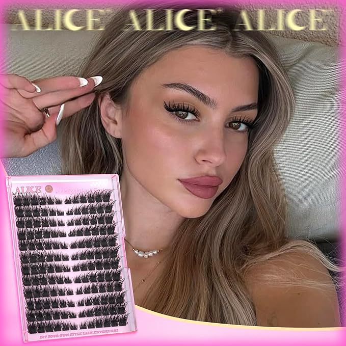 ALICE Wispy Volume Lash Clusters Left & Right Cat Eye Cluster Eyelash Extensions Hybrid Spiky Eyelash Clusters Thin Band Fairy Anime Lash Extensions