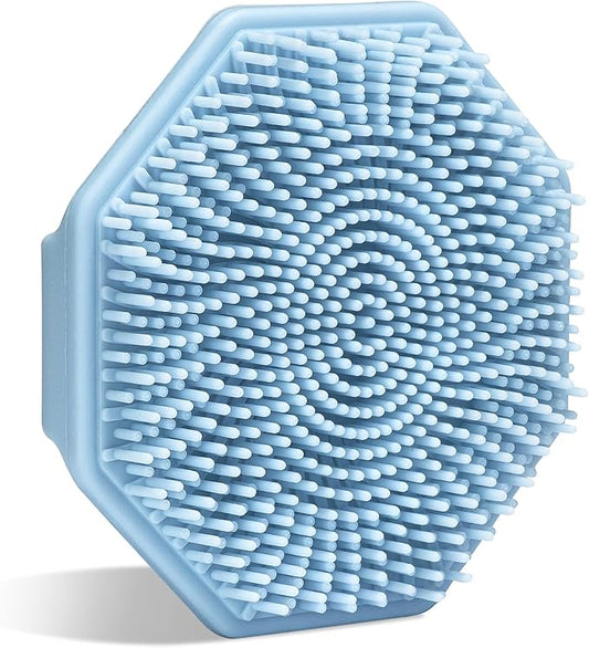 Sud Scrub® Antimicrobial Silicone Face Scrubber, 1 Pack, Gentle Face Exfoliator for Sensitive Skin, Eco Friendly Facial Cleansing Brush, Exfoliating Face Brush for Men and Women (Blue)