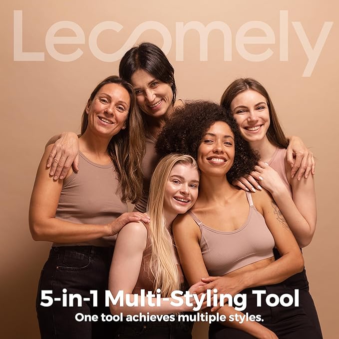Lecomely 5 in 1 Hot Air Styler Wrap with Automatic Curling & Drying High-Speed Hair Dryer Brush with Negative Ion Technology for Frizz Control & Long Lasting Styles AirEdge A3