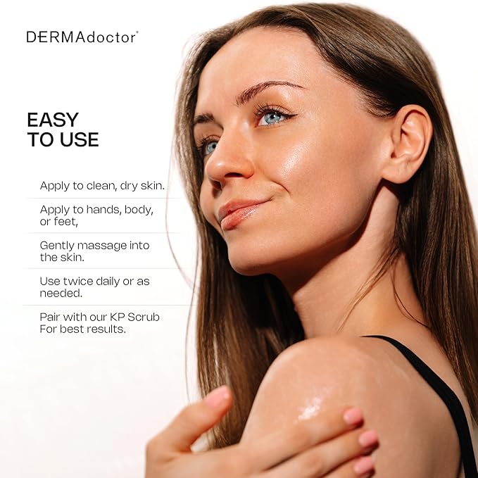 DERMAdoctor KP Bump Eraser Keratosis Pilaris Lotion – Gentle KP Cream for Arms and Full Body | Rough and Bumpy Skin Lotion for Keratosis Pilaris | Smooths, Hydrates & Softens | 10% AHAs + PHAs, 8 oz