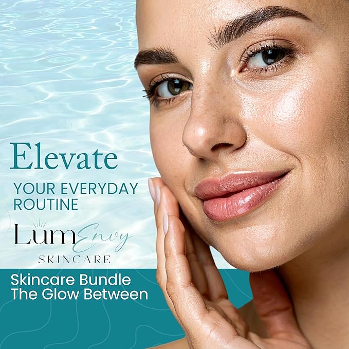 LúmEnvy Skincare Bundle – The Glow Between™ | Set of Brightening Face Serum with PDRN, Two Glowpins Precision Exfoliators & 5 Hydrating Masks | Radiant, Luminous Skin Care