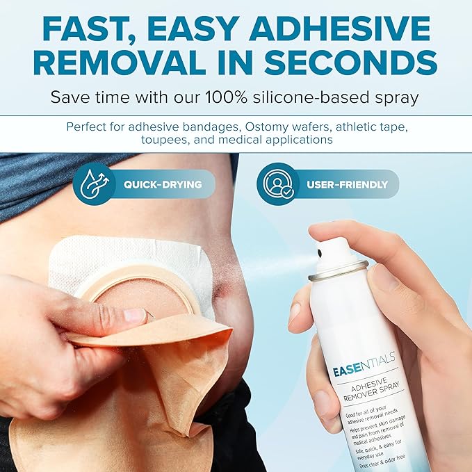 Hassle-Free Bandage Adhesive Remover Spray – 100% Silicone-Based Formula - Quick Drying, Odorless, Low-Residue Skin Adhesive Remover - No-Sting for Sensitive Skin & Everyday Use - 50ml
