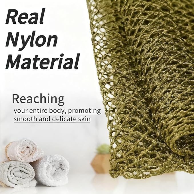 African Net Sponge Authentic, African Exfoliating Sponge Real African Net Black Owned, African Bath Sponge Back Scrubber, Body Exfoliator Shower Bath Accessories (Khaki)