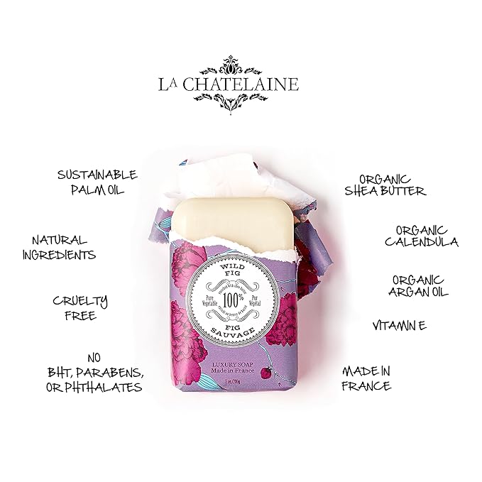 La Chatelaine Shea Rose Triple Milled Bar Soap and 20% Shea Butter Hand Cream Gift Set, Gift for Mom, Decorative Tin, Plant-Based, Natural & Organic, Made in France (7 oz. soap bar, 1 oz. hand lotion)