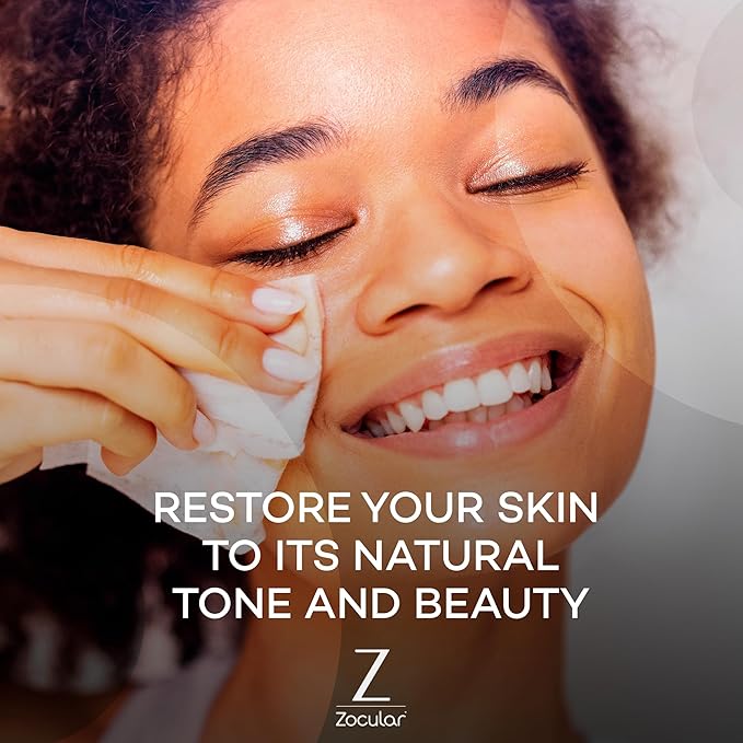 Zocular ZocuZap Face Wipes – Moisturizing Face Cleansing Wipes for Makeup Removal & Gentle Exfoliation with Natural Okra Complex – 15 Count