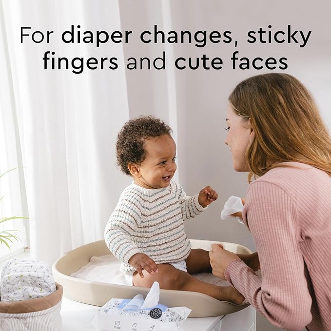 LILLYDOO Baby Wipes with 99% Water – Unscented, Hypoallergenic, Plant-Based, Strong & Plastic-Free, Compostable, 12 resealable Packs x 72 (864 Wipes Total)