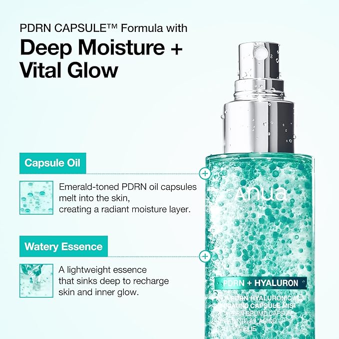 Anua PDRN Collagen Glow Facial Serum Spray,Texture Revive Spray, Easy&Quick For Glass Skin,Early Plumpness & Hydrating,Firming For Rejuvenating skin,Reverse Micelle Structure (100ml(3.38fl.oz))