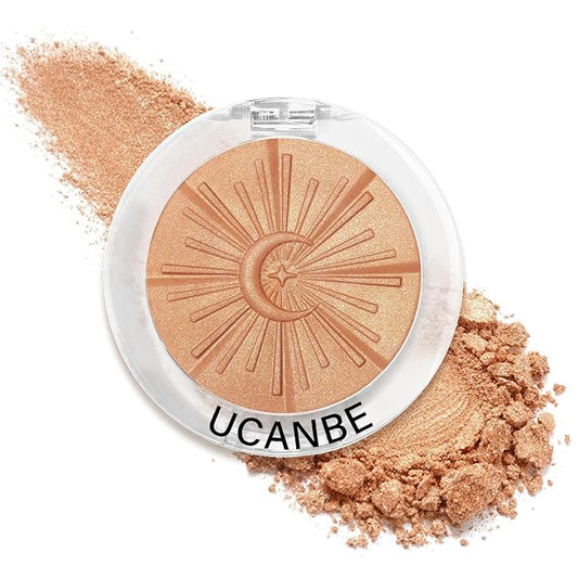UCANBE Baked Luminous Bronzer Skin Enhancer, Buildable Powder Bronzer, 2-in-1 Highlight and Contour, Ultra-Fine Smooth Formula, Long-Lasting Natural Sunkissed Glow - 03 Rich Cocoa (Deep Bronze)