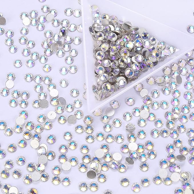 1440Pcs Moonlight Crystal Rhinestones,Glass Flatback Rhinestones Gemstones for Nail Face Makeup Art Crafts Clothes Decoration -(SS12,3.0mm,Moonlight)