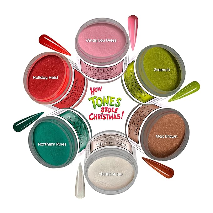 Tones Coverland Acrylic Nail Powder "Greench" - Limited Edition Acrylic Powder for Nail Design, Sculpting, and Masking Nail Bed Imperfections - Professional Acrylic Nail Supplies - (1.5 Oz)