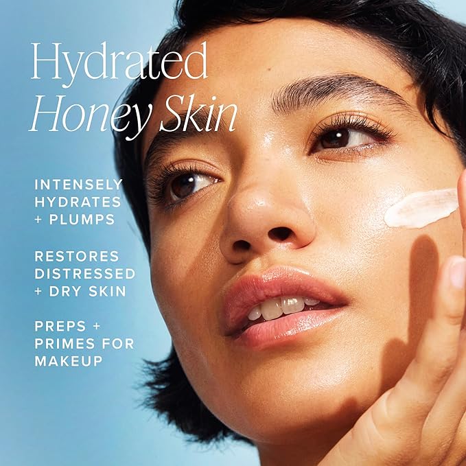 Farmacy Ceramide Face Moisturizer - Honey Halo Hydrating Facial Moisturizer for Dry Skin - Plumps, Soothes + Restores Skin with Potent Ceramides + Buckwheat Honey for a Dewy, Healthy Glow (100ml)