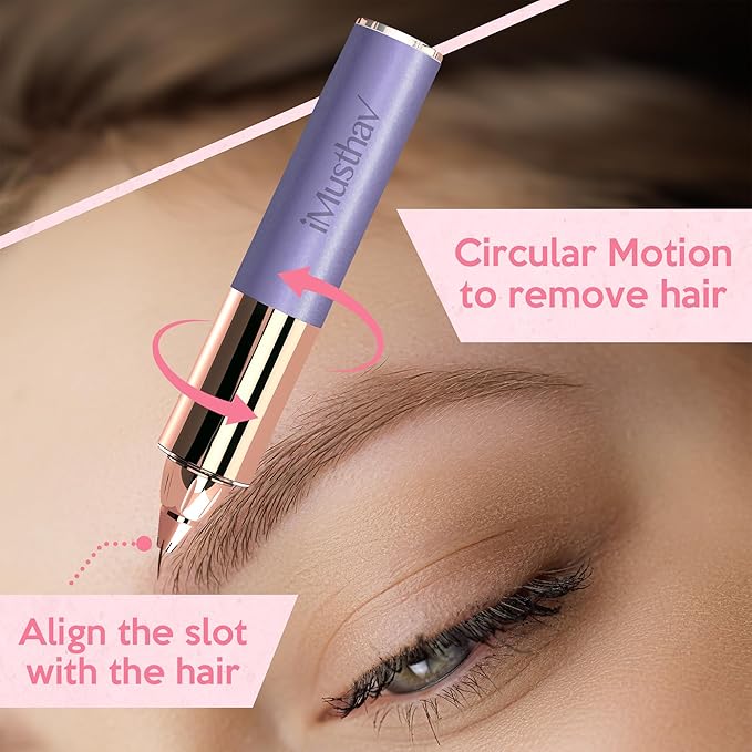 iMusthav Eyebrow Hair Remover for Women | 18K Gold-Plated Head | 360° LED Light Portable Painless Electric Epilator·