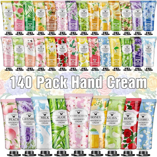 VESPRO 140 Pack Hand Cream Gifts Set, Valentines Day Gifts, Hand Lotion Travel Size for Dry Cracked Hands, Mini Hand Cream for Teacher Appreciation Gifts, Gifts for Mom and Birthday Gifts