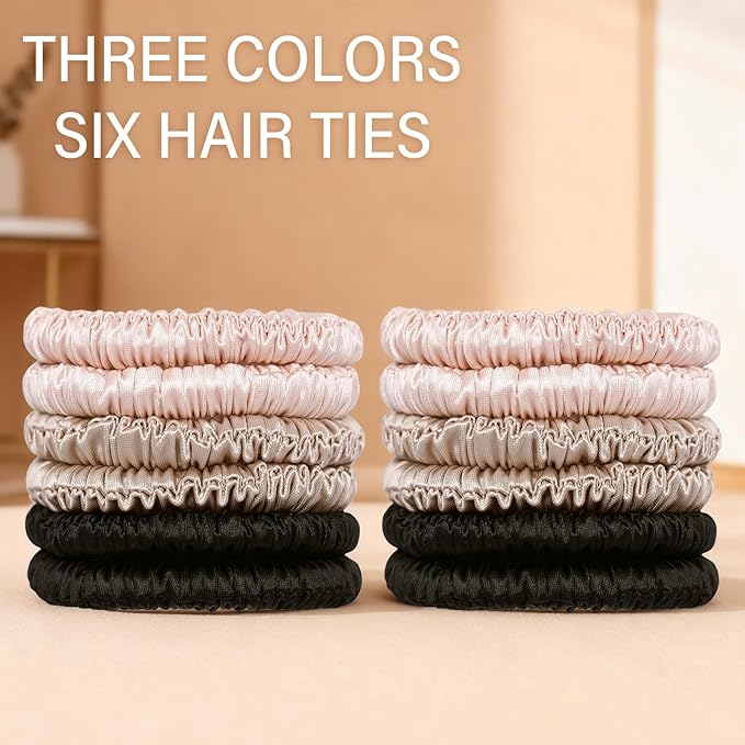 12Pcs Simulated Silk Fabric Hair Ties for Hair Sleep Scrunchies for Women Gril Long Hair Short Hair No Damage Elastic Ponytail Holders