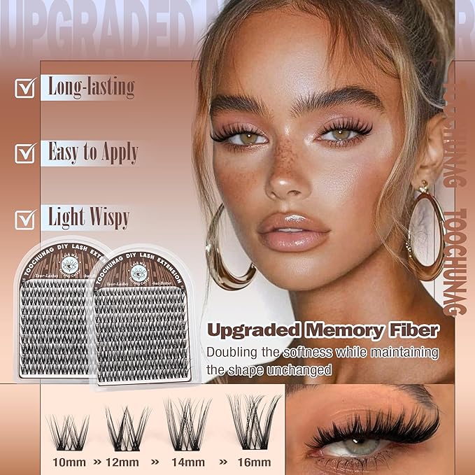 Flora Lash Clusters Wispy Volume Eyelash Clusters Natural DIY Eyelash Extension Soft Lashes Individual False Eyelashes Clusters by TOOCHUNAG