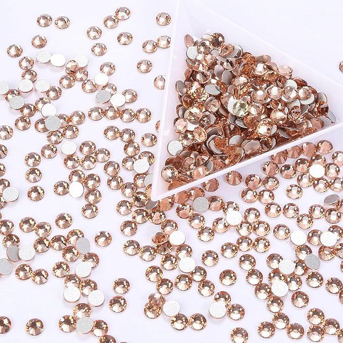 1440Pcs Champagne Crystal Rhinestones,Glass Flatback Rhinestones Gemstones for Nail Face Makeup Art Crafts Clothes Decoration -(SS16,4.0mm,Champagne)