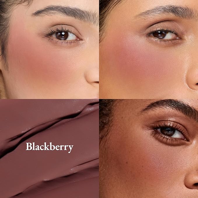 Exmiloo Liquid Blush for Cheeks, Long-Lasting Matte Liquid Blush Cheek Tint Makeup, Blendable & Buildable, Vegan & Cruelty-Free, Easy to Apply, Blackberry