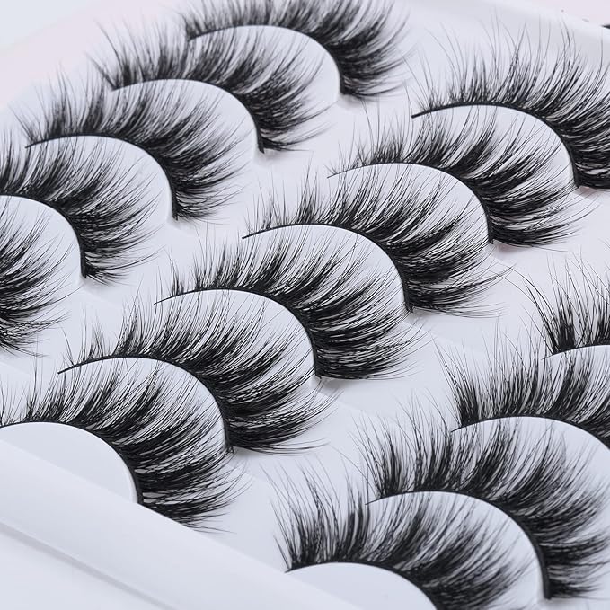 SONAFEEL Soft Mink Eyelashes 15mm Half Volume Lashes Natural Look 12Pairs 6d Fluffy Medium Strip Lashes Bulk Reusable Half Thick False Eyelashes Gift