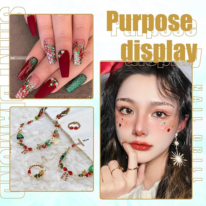36000Pcs 3mm Christmas Resin Rhinestones Kit- Resin Mixed Color Rhinestones for Nail Clothes Shoes Tumblers Decoration Flat Back Round