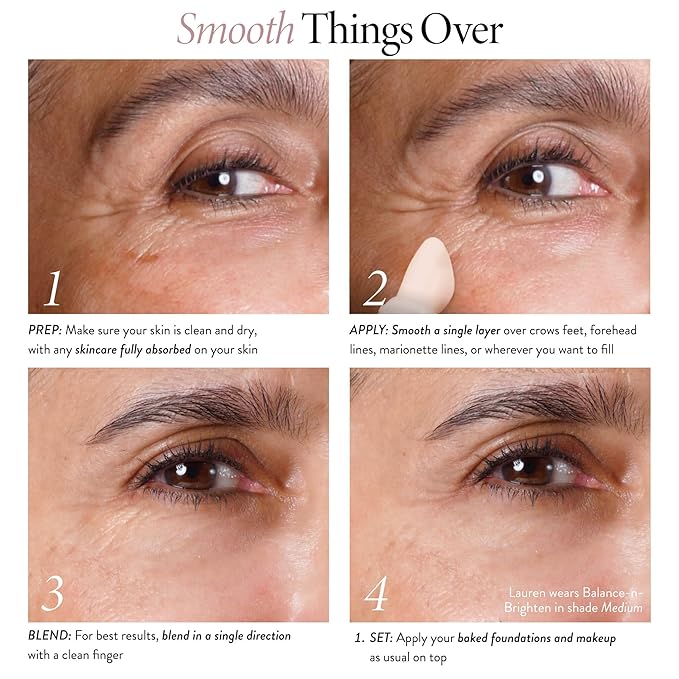 LAURA GELLER Line Smoother Targeted Fine Line Filler | Instant Blurring Primer for Wrinkles & Pores, Subtly Tinted, with Vitamin C & Niacinamide for Mature Skin