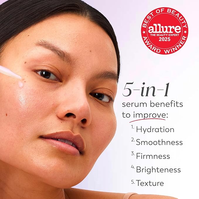 Olay Super Serum - Niacinamide, Vitamin C & E, Collagen Peptide, AHA - 5-in-1 Skin Care Benefits for Face - Healthy Glow, Brightening, Hydrating, Smoothing, Firming, Evens Tone, Anti-Aging, 1.7 Oz