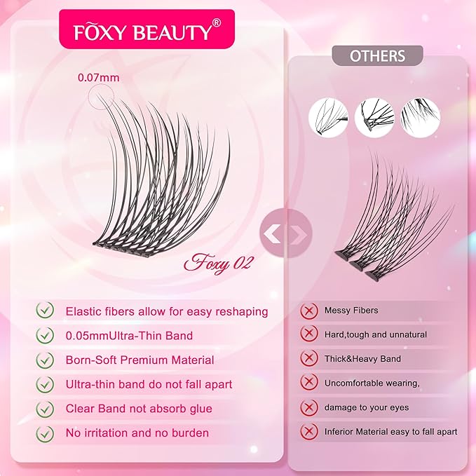 Lash Clusters Lash Clusters kit 536PCS Lashes 30D40D Lash Extension Kit Wispy Natural D Curl EyeLashes Clusters DIY At Home