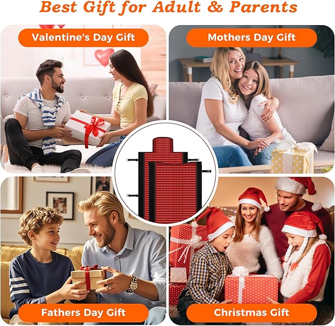 2025 New Full-Body Red Lights Therapy Mat- Triple-Mode Red Light Therapy Mat, 2 in1 LED 660 850 Infrared Reds Light Blanket with 2570 LEDs, Gift for Women Men Mom Father Lover