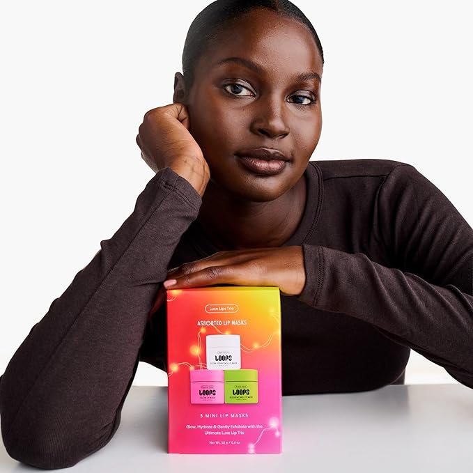 LOOPS Luxe Lips Trio Ultra Hydrating Lip Masks - Exfoliate, and Restore Hydration Below the Surface - Lip Balm - Gifts for Women, Stocking Stuffer