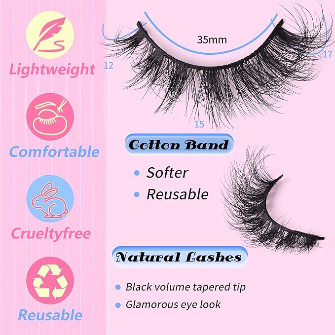 Natural Manga Eyelashes Cat Eye Lashes Spiky Eyelash That Look Like Extensions Strip Lashes Wispy Eyelashes Soft 17mm Foxy Eyelash by Yaiseiko