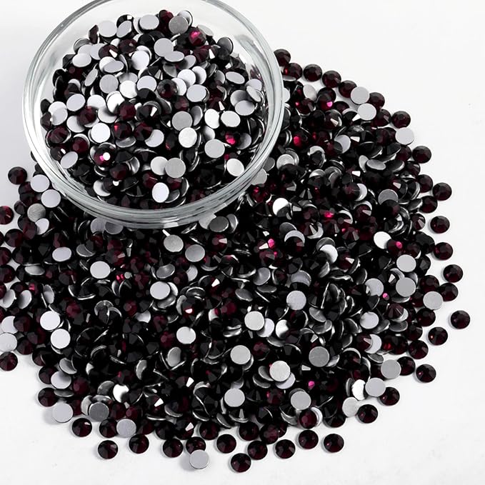 Beadsland Flatback Rhinestones Bulk,14400pcs Burgundy Rhinestones for Nails Crafts Clothes DIY Decoration, Amethyst, SS20, 4.6-4.8mm