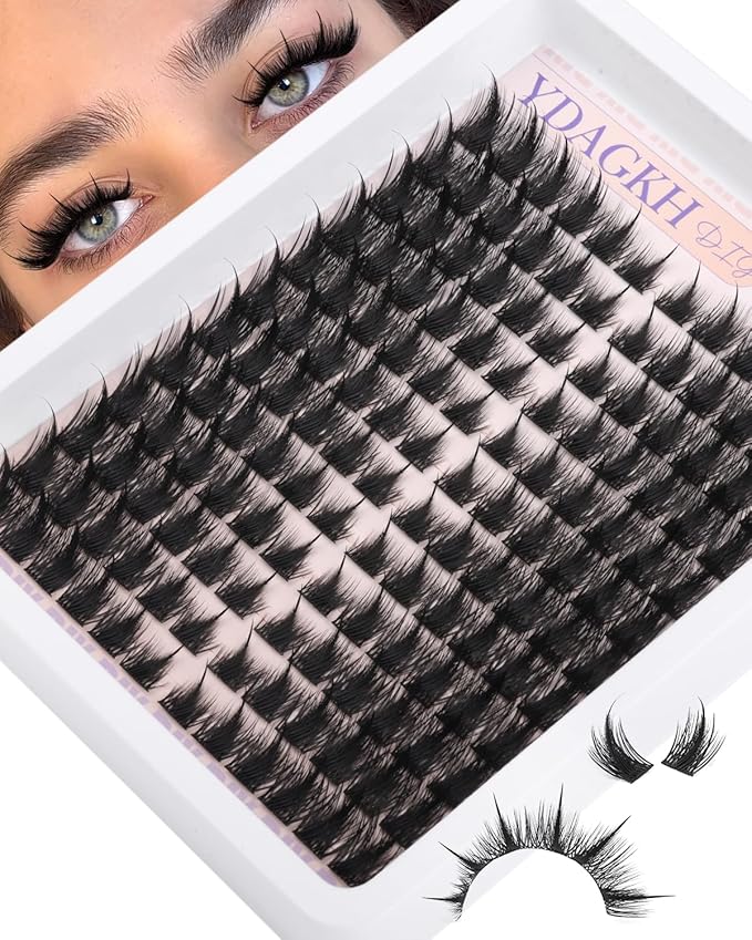 YDAGKH Lash Clusters Spiky Eyelash Clusters Fox Eye Cluster Eyelash Extensions Unique Spikes Individuals Manga Lash Extension 144Pcs DIY Fairy Anime Cluster Eyelashes Volume Cat Eye Lashes Long
