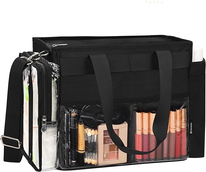 TANTO Travel Makeup Bag, Professional Makeup Artist Set Bag Extra Large Cosmetic Organizer Case Hair Stylist Travelling Duffle Bag with Adjustable Dividers for Makeup Beauty Lover Nurse Tote Bags
