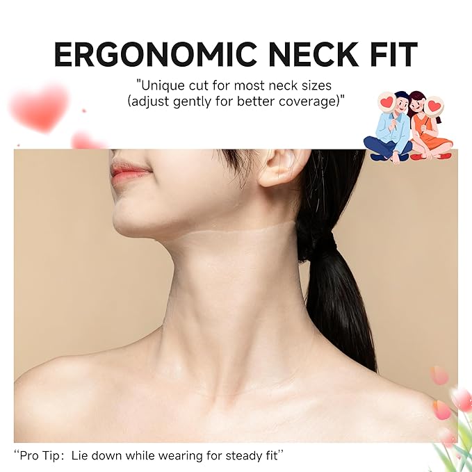 Neck Mask 8PCS,HONLINK Hydrolyzed Collagen Neckmask Set Gift with Hyaluronic Acid & Peptide, Moisturizing Firming Masks for Crepey Skin, Helps Reduce Appearance of Fine Lines for Smoother & Gloss Skin