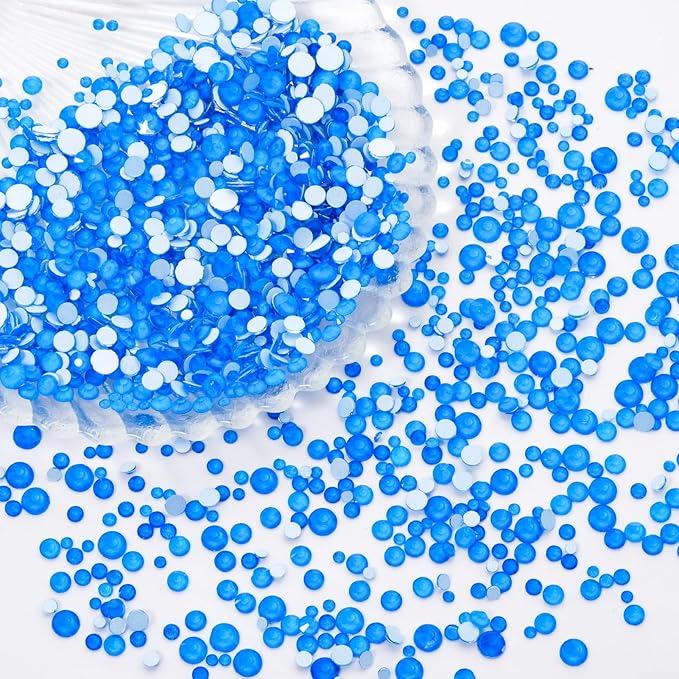 Meibite Neon Blue Flatback Rhinestones, Glass Rhinestones for Nail Art and Craft, Glue Fix, Loose Crystal Gemstones(Neon Blue, SS8, 1440pcs, 2.3-2.5mm)