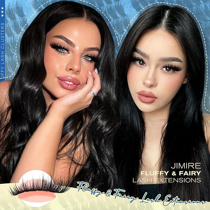 Manga Lash Clusters Volume Eyelash Clusters with Spikes 300Pcs Fluffy Cluster Eyelash Extensions 12-20MM Wispy Individual Lashes Clusters Easy to Apply DIY Lash Extensions at Home by JIMIRE