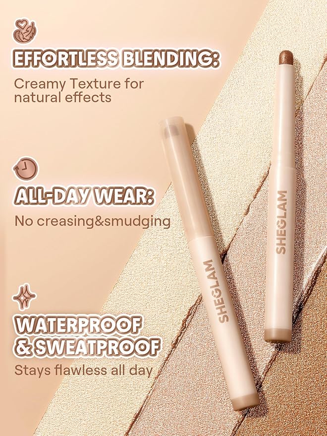 SHEGLAM Creamsicle Eyeshadow Stick Lightweight, Buildable Formula Easily Blendable and Buildable Shimmer-Cinder