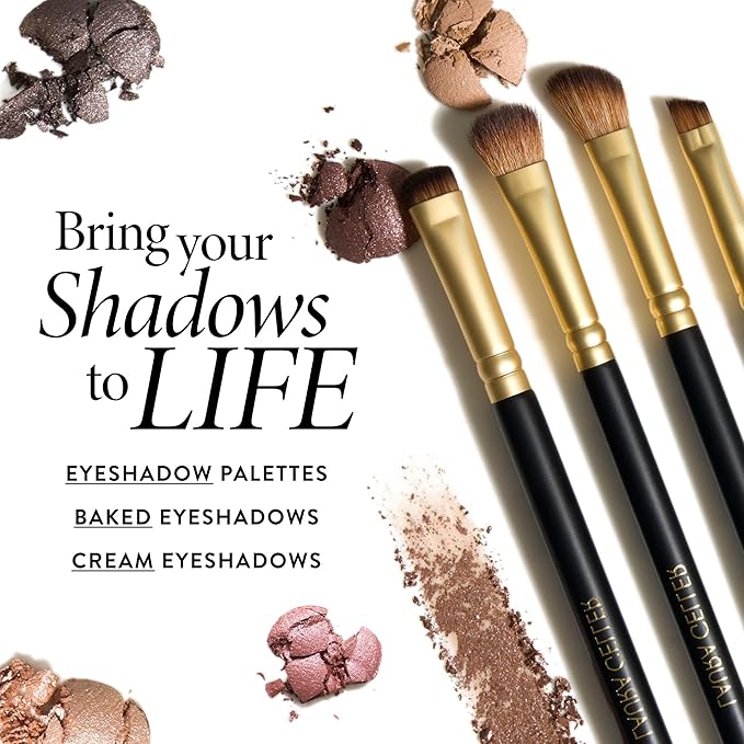 LAURA GELLER NEW YORK Cosmetic Professional Makeup Brushes - Cruelty-Free - 18 Shadow Skills Eyeshadow Brushes (4 Pack)