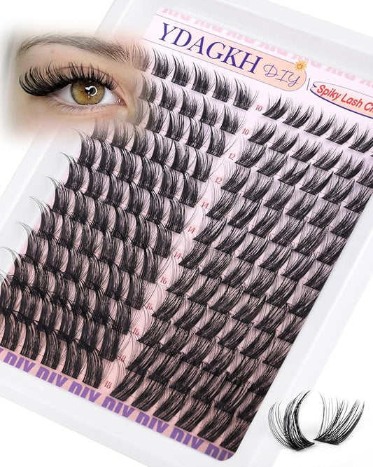 Wispy Lash Clusters Cat Eye Spiky Cluster Eyelash Extensions Feathered Cluster Lashes Fairy Spikes Eyelash Clusters Fox Eye 10-18mm Volume Anime Individual Lash Extension 144Pcs