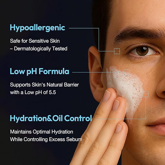 Dual Pore Cleanser, Deep Pore Cleansing & Exfoliating Salicylic Acid, Oil to Foam Daily Hydrating Facial Wash for Blackhead Oily, Dry, Sensitive Skin for men Korean Skincare 6.76 fl.oz