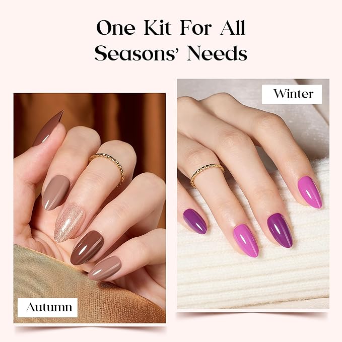 Beetles Press On Nails Kit - Rainbow Gleam | 720Pcs 24 Colors Short Almond Press On Nails | 15 Sizes Matte Glossy Glitter With Nail Glue & Nail Tabs Stickers, Fake Nails Kit Art For Women