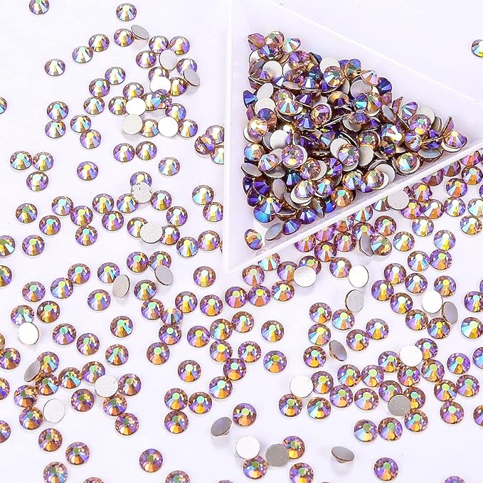 1440Pcs Topaz Ab Crystal Rhinestones,Glass Flatback Rhinestones Gemstones for Nail Face Makeup Art Crafts Clothes Decoration -(SS16,4.0mm,Topaz Ab)