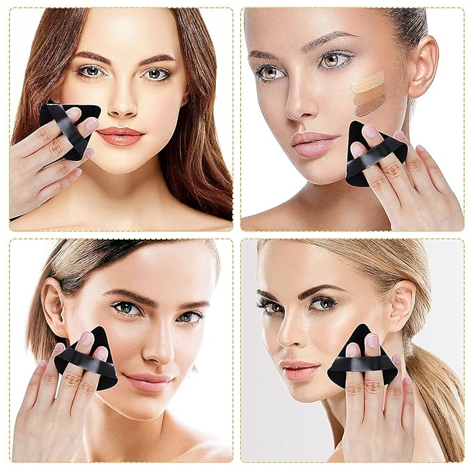 2 Pcs Powder Puffs for Face Powder Triangle Powder Puff, Face Makeup Tools for Applying Loose or Pressed Powders, Fit Easily and Softly to Face 1208