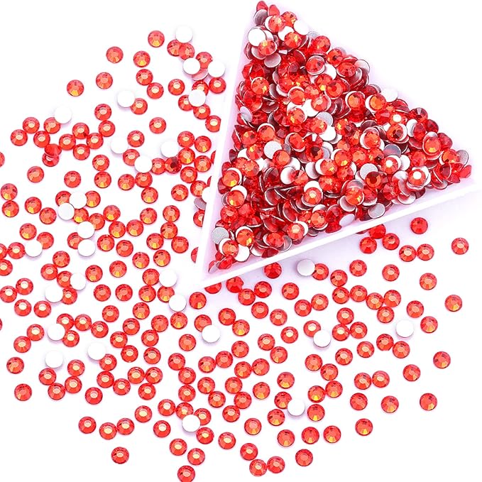1440Pcs Orange Crystal Rhinestones,Glass Flatback Rhinestones Gemstones for Nail Face Makeup Art Crafts Clothes Decoration - (SS12,3.0mm,Orange)