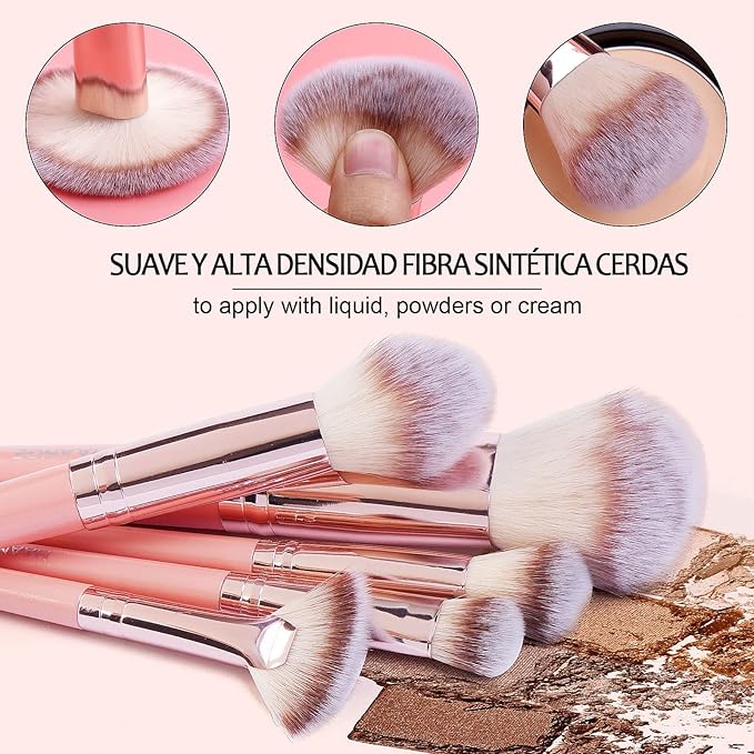 Makeup Brushes, MAANGE 20Pcs Makeup Brush Set Premium Synthetic Foundation Face Powder Blush Concealers Make Up Brushes Sets with Gift Box（Pink)