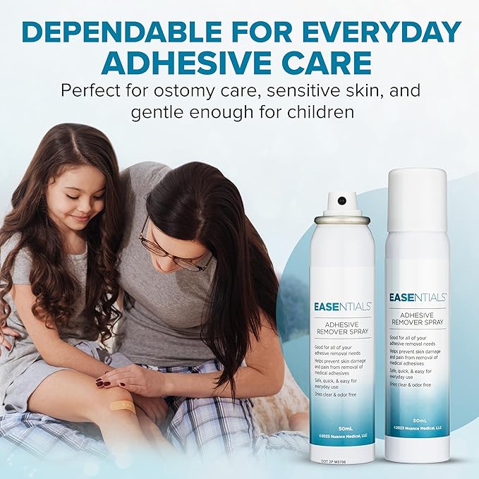 Hassle-Free Bandage Adhesive Remover Spray – 100% Silicone-Based Formula - Quick Drying, Odorless, Low-Residue Skin Adhesive Remover - No-Sting for Sensitive Skin & Everyday Use - 50ml