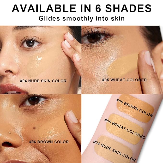 Mushroom Head Air Cushion CC Cream BB Cream Foundation Makeup Moisturizing CC Cream Liquid Foundation, Concealer Lasting Makeup Foundation Even Skin Tone Makeup Base Primer (#05 Wheat)