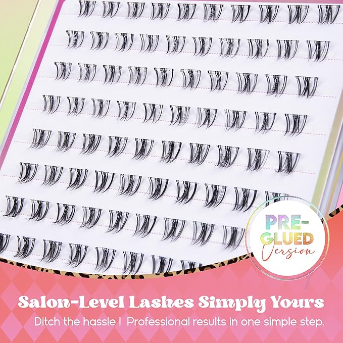VYRILA Self Adhesive Bottom Lashes, Pre Glued No Glue Lower Lash Clusters, Ultra Thin Invisible Band, Natural Wispy Under Lash Extensions, Easy Apply for Beginners(PG-ZE93-6-7mm)