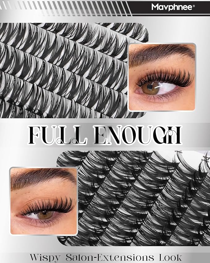 Lash Clusters Wispy Eyelash Clusters Ultra-Dense Individual Lashes Extensions Dramatic Cluster Lashes CD-Curly Cluster Eyelash Extensions Wet Look Natural 132PCS DIY Lash Pack (Flaunt, 8-18MM)
