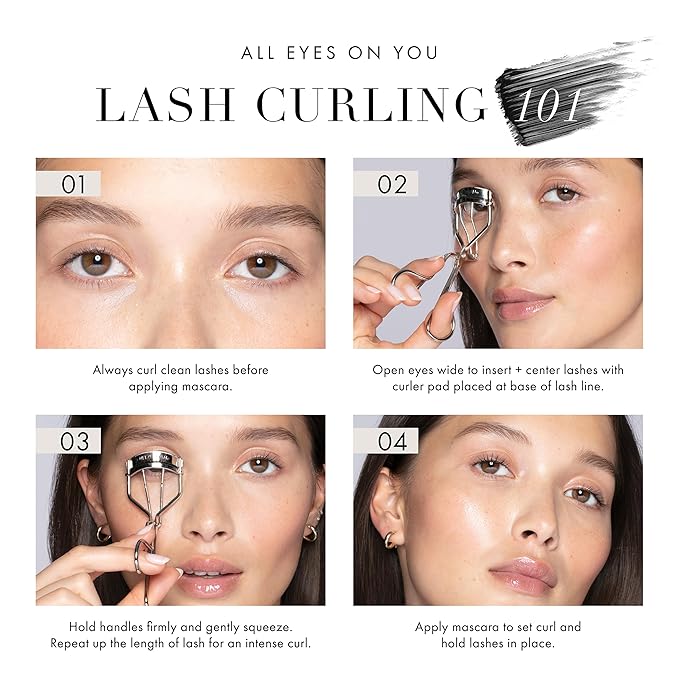 Tweezerman Classic Eyelash Curler with Refill Pads - Makeup Eyelash Tool for All Eye Shapes